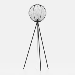 EGLO Gulvlamper > Waverton gulvlampe, sort/hvid, højde 143 cm, stål/stof