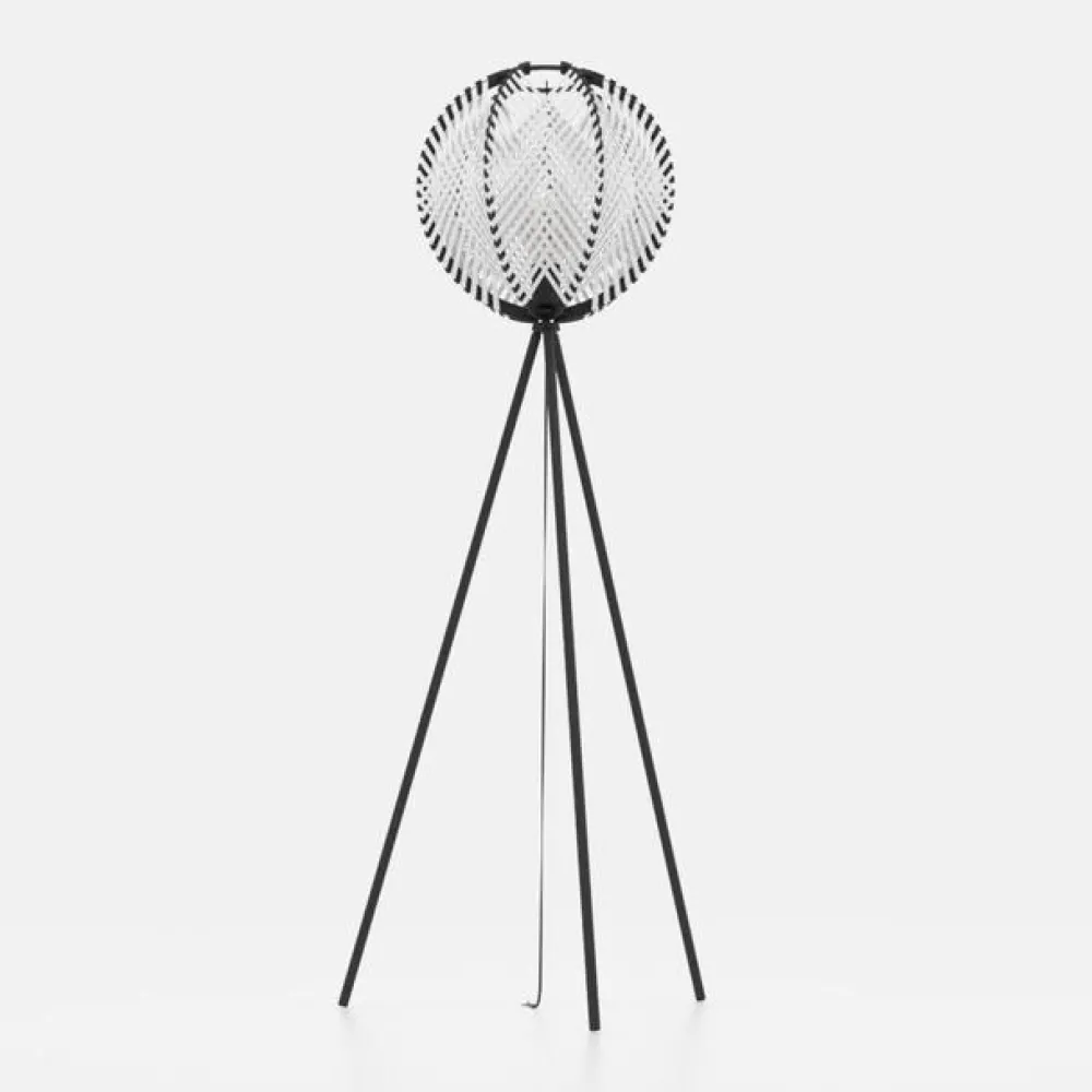EGLO Gulvlamper > Waverton gulvlampe, sort/hvid, højde 143 cm, stål/stof