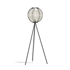 EGLO Gulvlamper > Waverton gulvlampe, sort/hvid, højde 143 cm, stål/stof