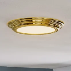 Elstead Loftlamper > Welland IP44 LED-loftlampe, poleret messing