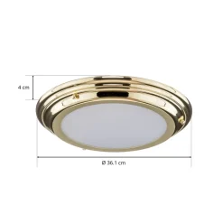 Elstead Loftlamper > Welland IP44 LED-loftlampe, poleret messing