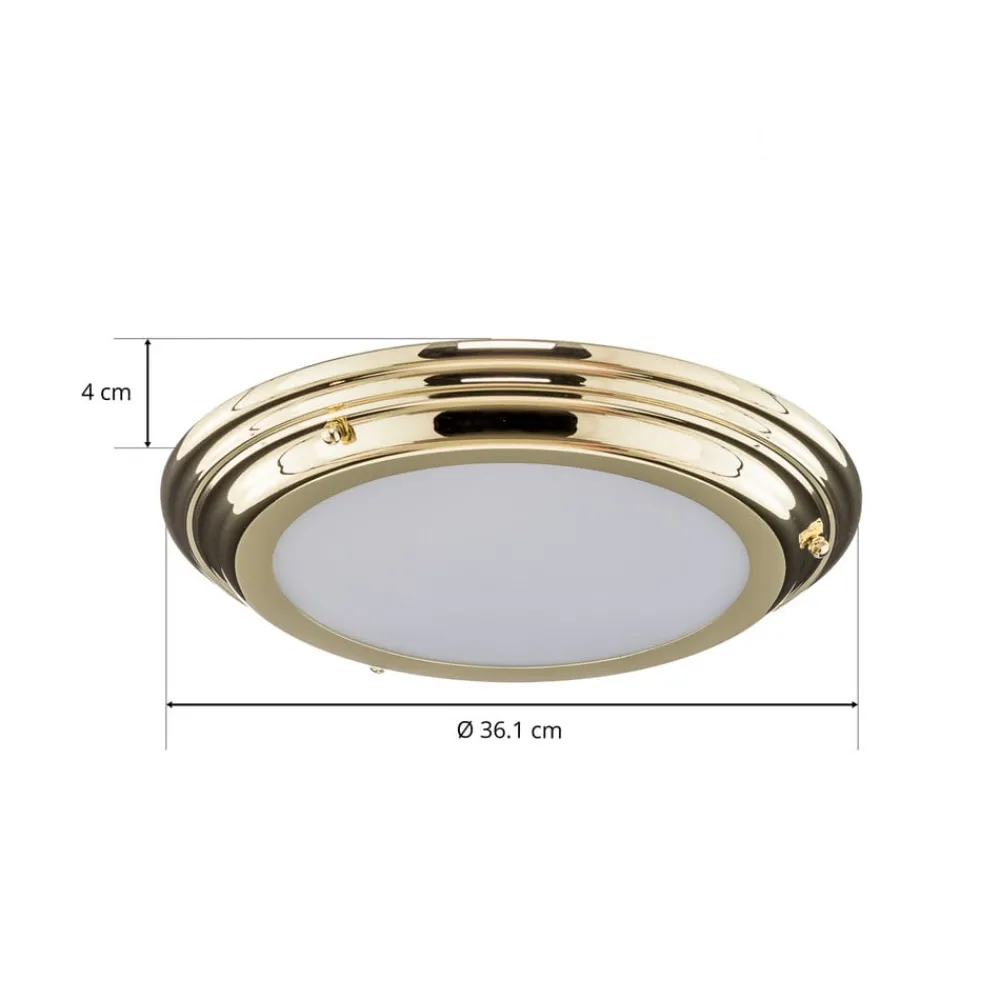 Elstead Loftlamper > Welland IP44 LED-loftlampe, poleret messing