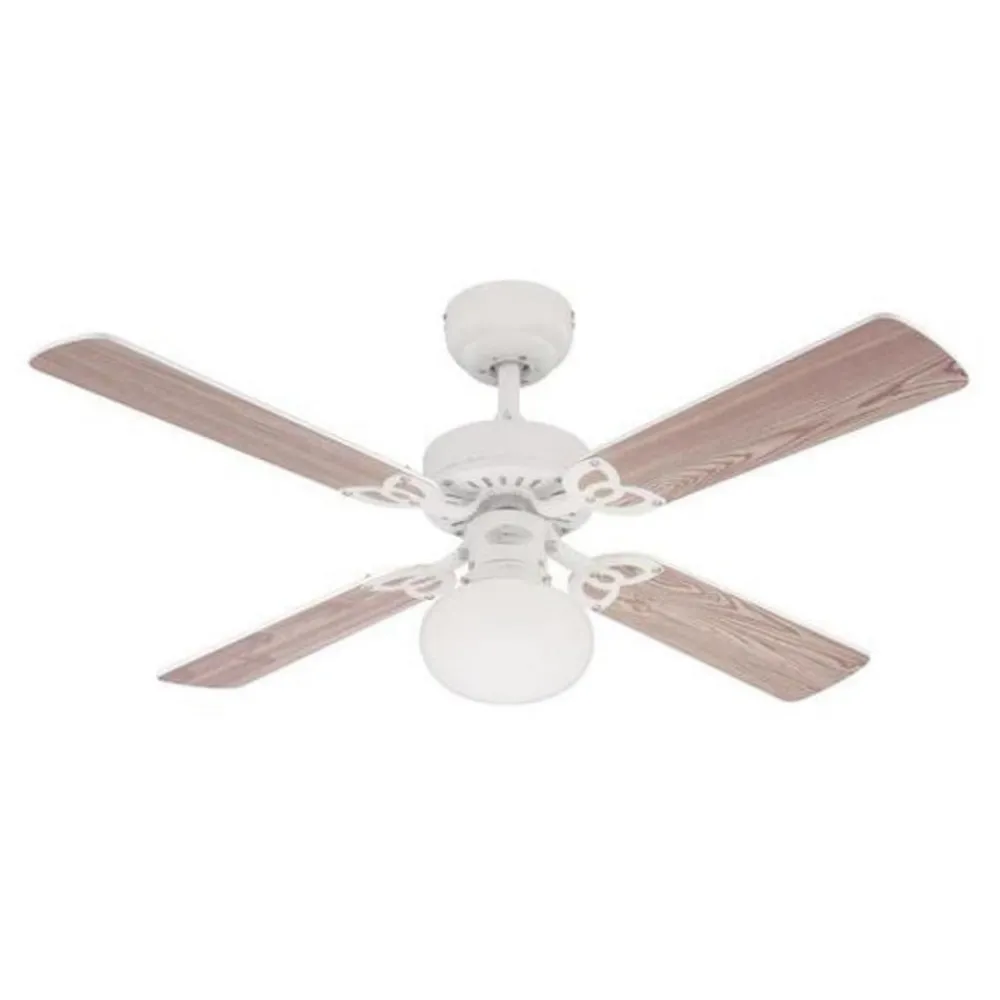 Loftventilatorer ^ Westinghouse Vegas ventilator, lys, hvid/fyr