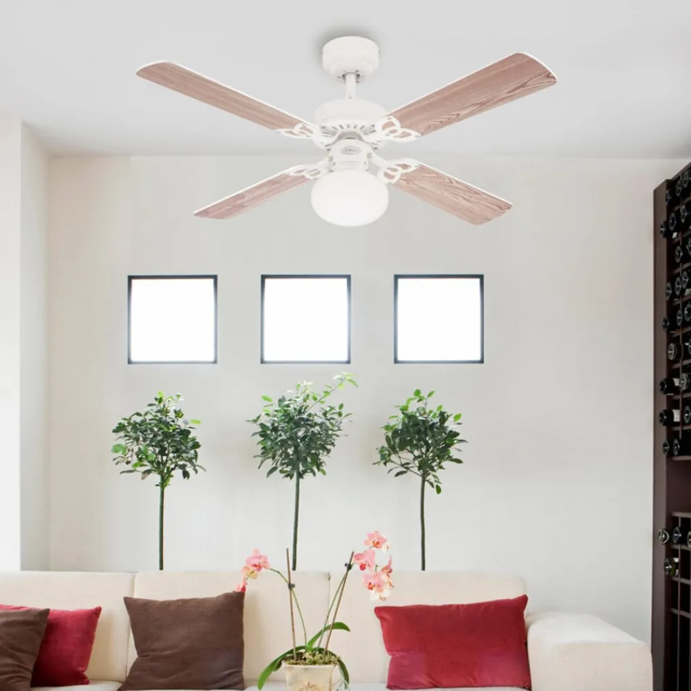 Loftventilatorer ^ Westinghouse Vegas ventilator, lys, hvid/fyr