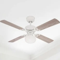 Loftventilatorer ^ Westinghouse Vegas ventilator, lys, hvid/fyr