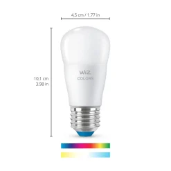 WiZ Dæmpbar Led-Pære|Smarte Lyskilder > P45 LED-pære E27 4,9 W dråbeformet satineret RGBW