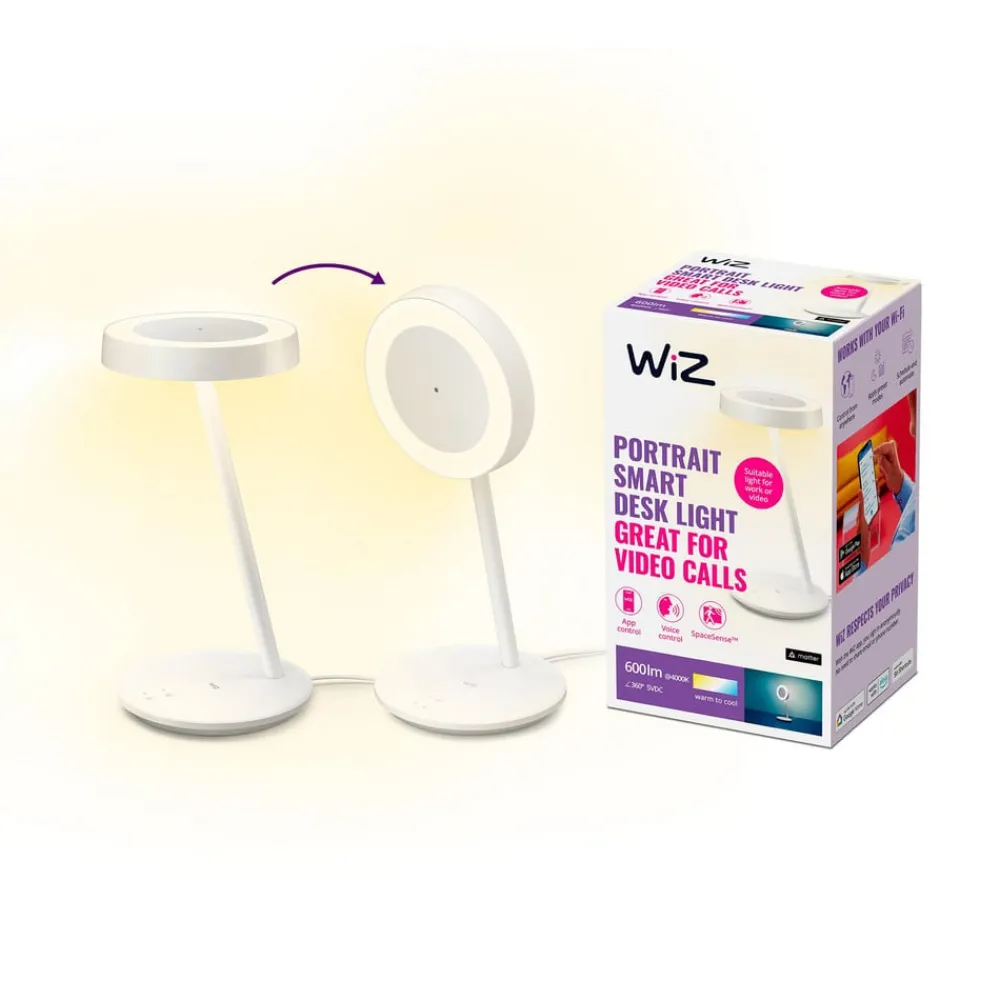 Arbejdsrum/Kontor|Bordlamper ^ WiZ Portrait LED-bordlampe, ringlys, sensor, CCT