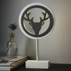 Dekorationsbelysning ^ STAR TRADING Woodworks LED-deko-bordlampe