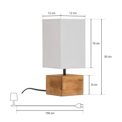 Reality Leuchten Bordlamper > Woody bordlampe med træfod, 12 cm x 12 cm