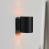 Væglamper ^ Lucide Xera væglampe, sort, Ø 8 cm, up/downlight, aluminium