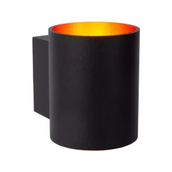 Væglamper ^ Lucide Xera væglampe, sort, Ø 8 cm, up/downlight, aluminium