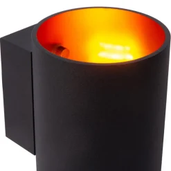 Væglamper ^ Lucide Xera væglampe, sort, Ø 8 cm, up/downlight, aluminium