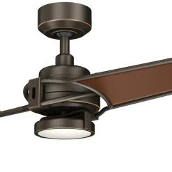Loftventilatorer ^ KICHLER Xety LED-loftventilator, olieret bronze, børstet
