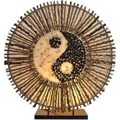 Woru Bordlamper > Ying Yang Batur bordlampe, rund, 40 cm, brun