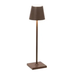 Zafferano Dekorationsbelysning|Terrassebelysning > LED-batteridrevet bordlampe Poldina micro, rustbrun, IP65