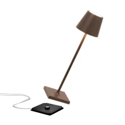 Zafferano Dekorationsbelysning|Terrassebelysning > LED-batteridrevet bordlampe Poldina micro, rustbrun, IP65