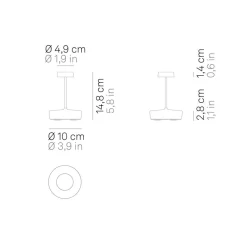 Zafferano Dekorationsbelysning > LED-bordlampe Swap mini, sort, 15 cm IP65