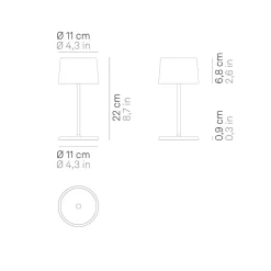 Zafferano Dekorationsbelysning|Terrassebelysning > Olivia mini 3K bordlampe corten
