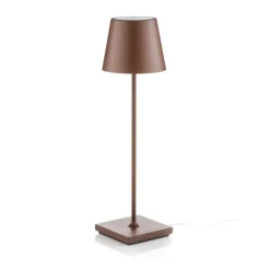 Zafferano Dekorationsbelysning|Terrassebelysning > Poldina LED-bordlampe med genopladeligt batteri, mat, brun