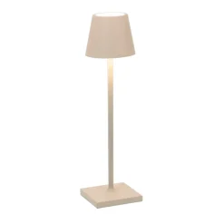 Dekorationsbelysning|Bordlamper ^ Zafferano Poldina mikro batterilampe IP65 sand