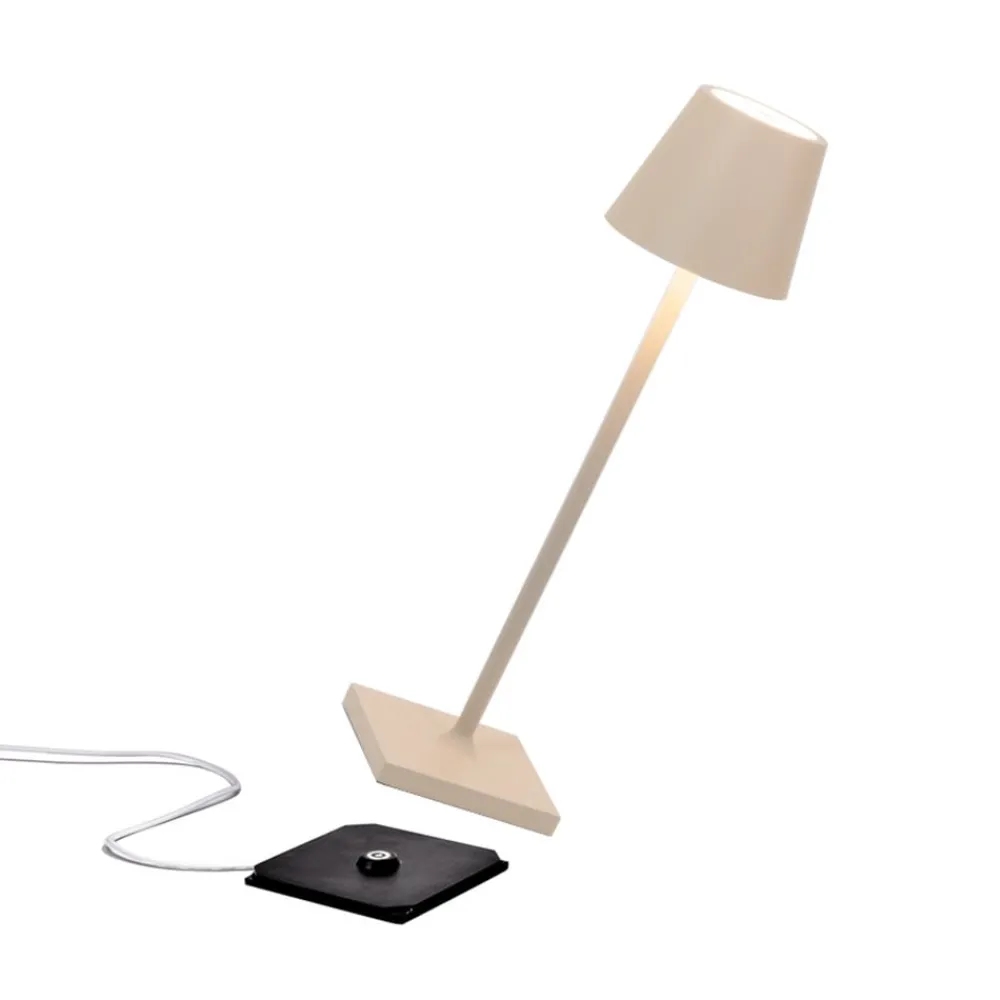 Dekorationsbelysning|Bordlamper ^ Zafferano Poldina mikro batterilampe IP65 sand