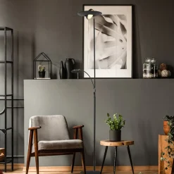 Gulvlamper|Gulvlamper ^ Steinhauer Zenith LED-gulvlampe, læselampe, CCT, metal, sort