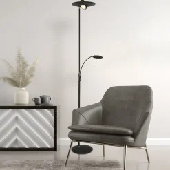 Gulvlamper|Gulvlamper ^ Steinhauer Zenith LED-gulvlampe, læselampe, CCT, metal, sort