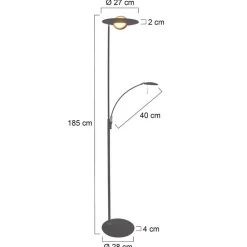 Gulvlamper|Gulvlamper ^ Steinhauer Zenith LED-gulvlampe, læselampe, CCT, metal, sort