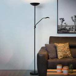 Lucide Gulvlamper|Gulvlamper > Zenith LED-uplight med LED-læselampe, sort