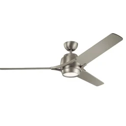 KICHLER Loftventilatorer > Zeus LED-loftventilator, tre blade, børstet nikkel