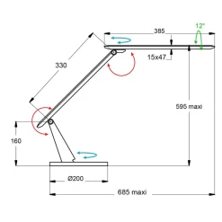 Arbejdsrum/Kontor|Bordlamper ^ Aluminor Zig LED-skrivebordslampe med betjeningspanel, sort