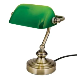 Arbejdsrum/Kontor|Bordlamper ^ ORION Zora - bank bordlampe med grøn glasskærm