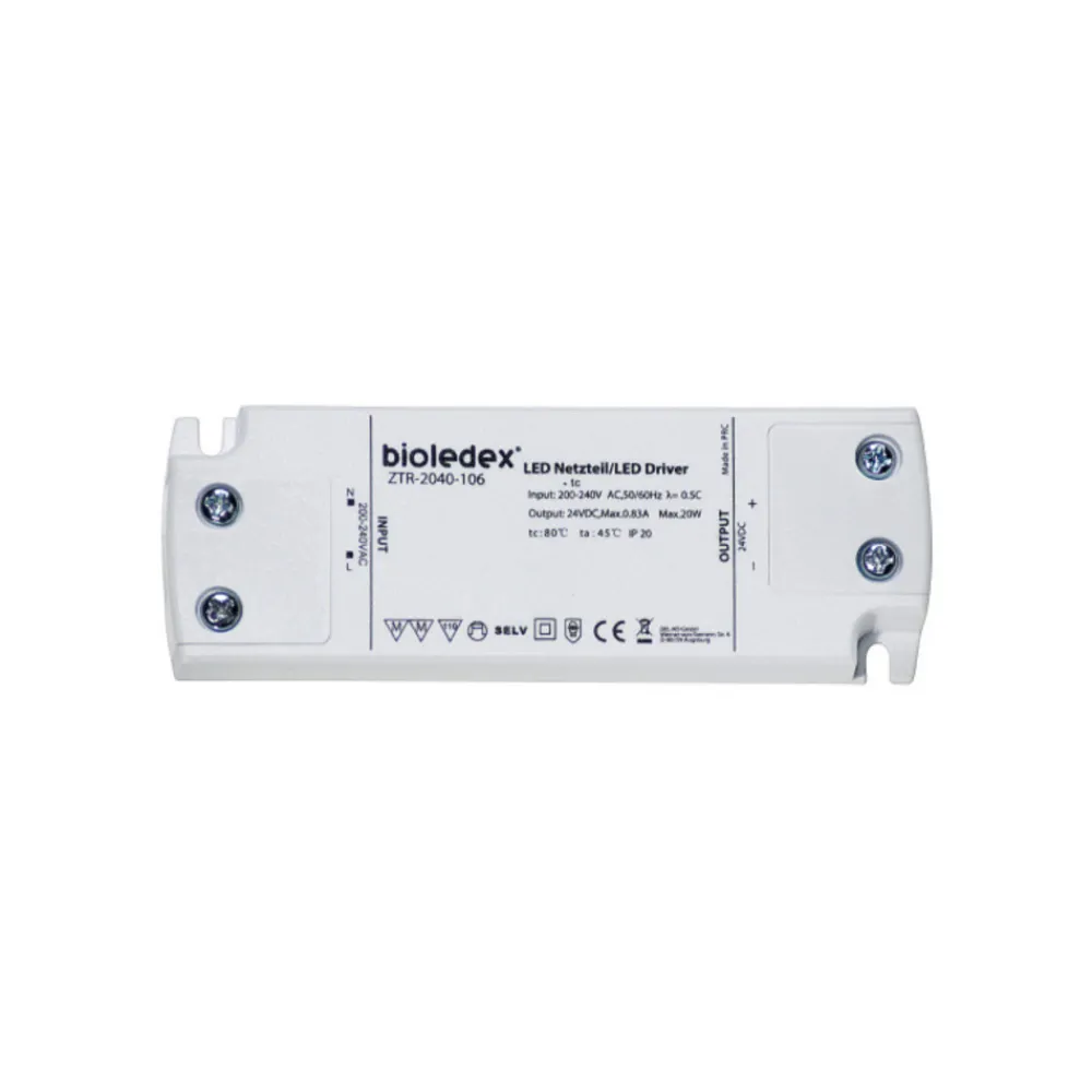 Driver Konstant Spænding ^ Bioledex ZTR-2040-106 LED-strømforsyning, 24 V DC, 20 W