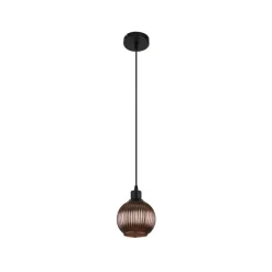 Globo Pendellamper > Zumba-pendel, bronzefarvet, Ø 15 cm, glas