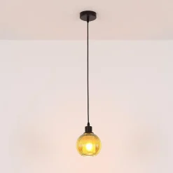 Globo Pendellamper > Zumba-pendel, bronzefarvet, Ø 15 cm, glas