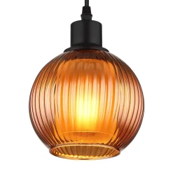 Globo Pendellamper > Zumba-pendel, bronzefarvet, Ø 15 cm, glas