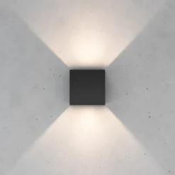 MCJ Væglamper > Zuza 2 væglampe, sort, metal, fire vinger, 10 cm, G9